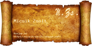 Micsik Zsolt névjegykártya